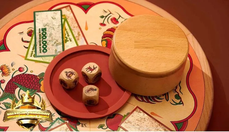 Bộ dụng cụ trong cách chơi bầu cua tôm cá nhatvip